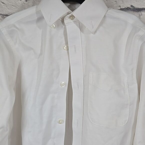 Class Club Boys White Long Sleeve Non-Iron Oxford Shirt School Uniform Stretch - Picture 2 of 10